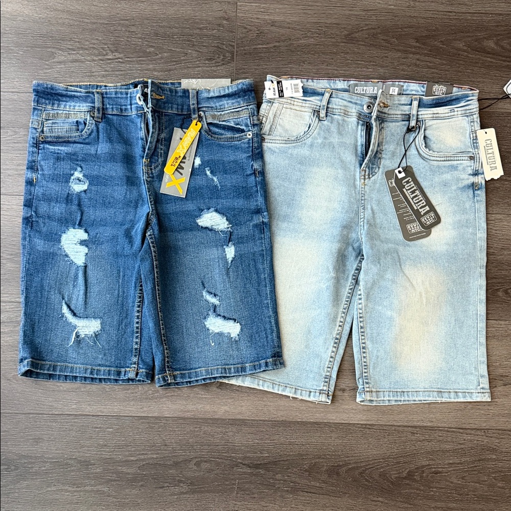 NWT Boys Teen Denim Jean Shorts Lot bundle stretch sz 14